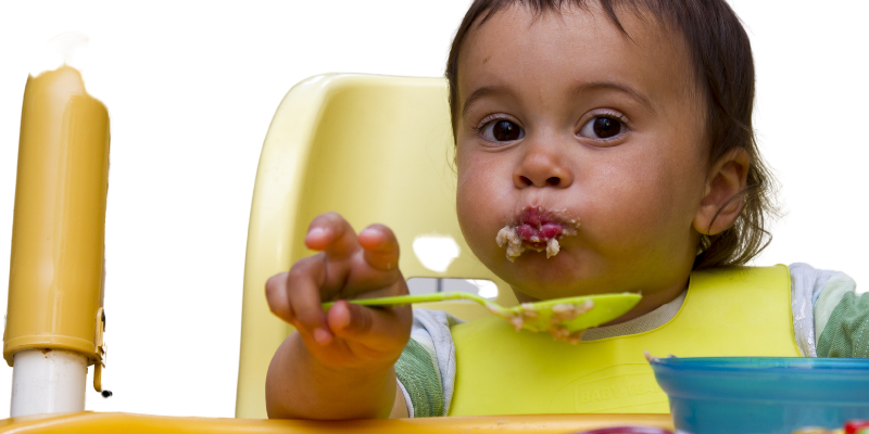 baby eating family foods