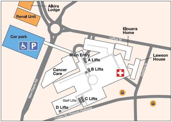 Wollongong Hospital map