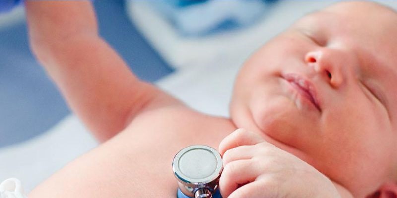 newborn with stethoscope