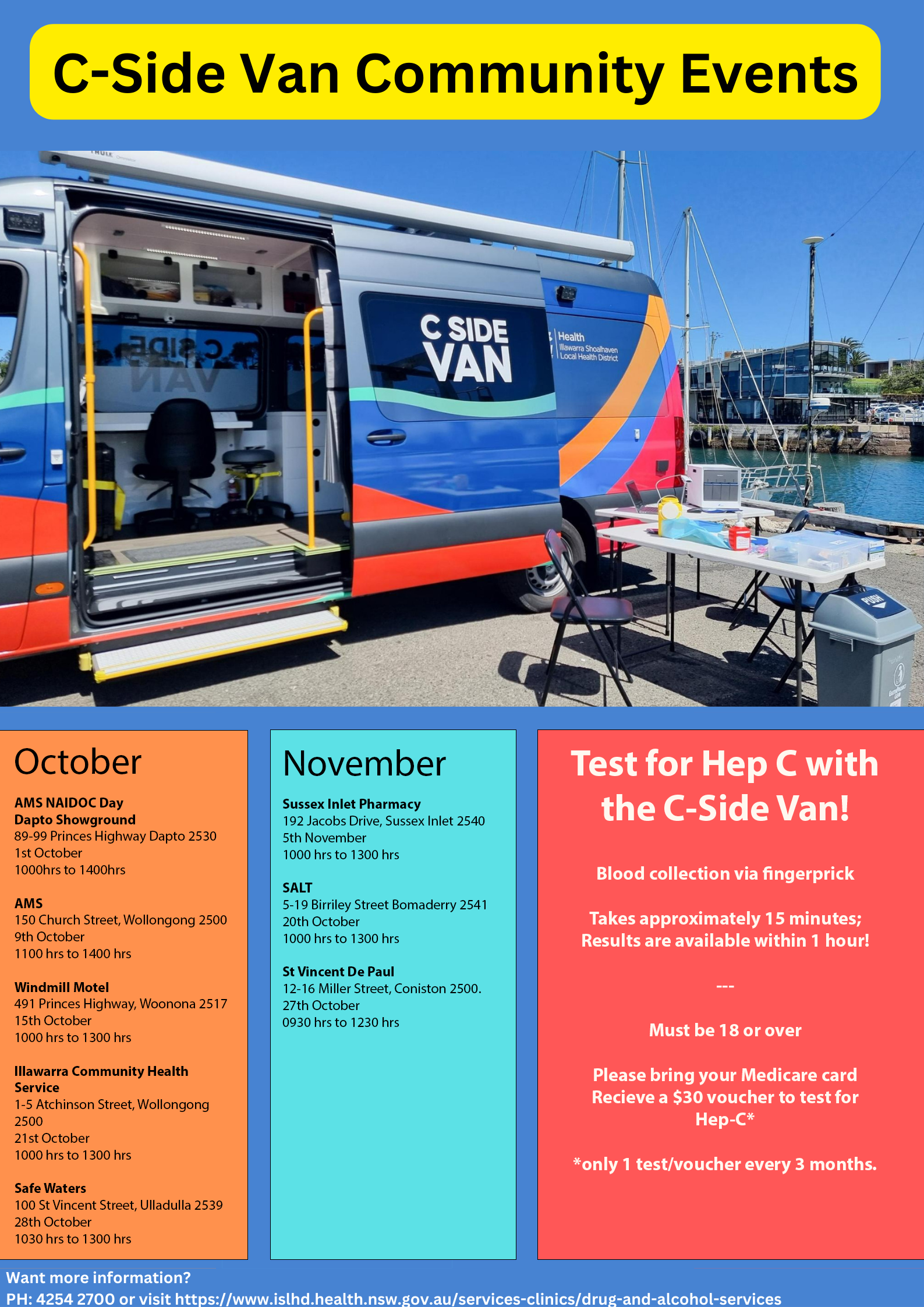 The C-Side Van and testing facilities near the ocean