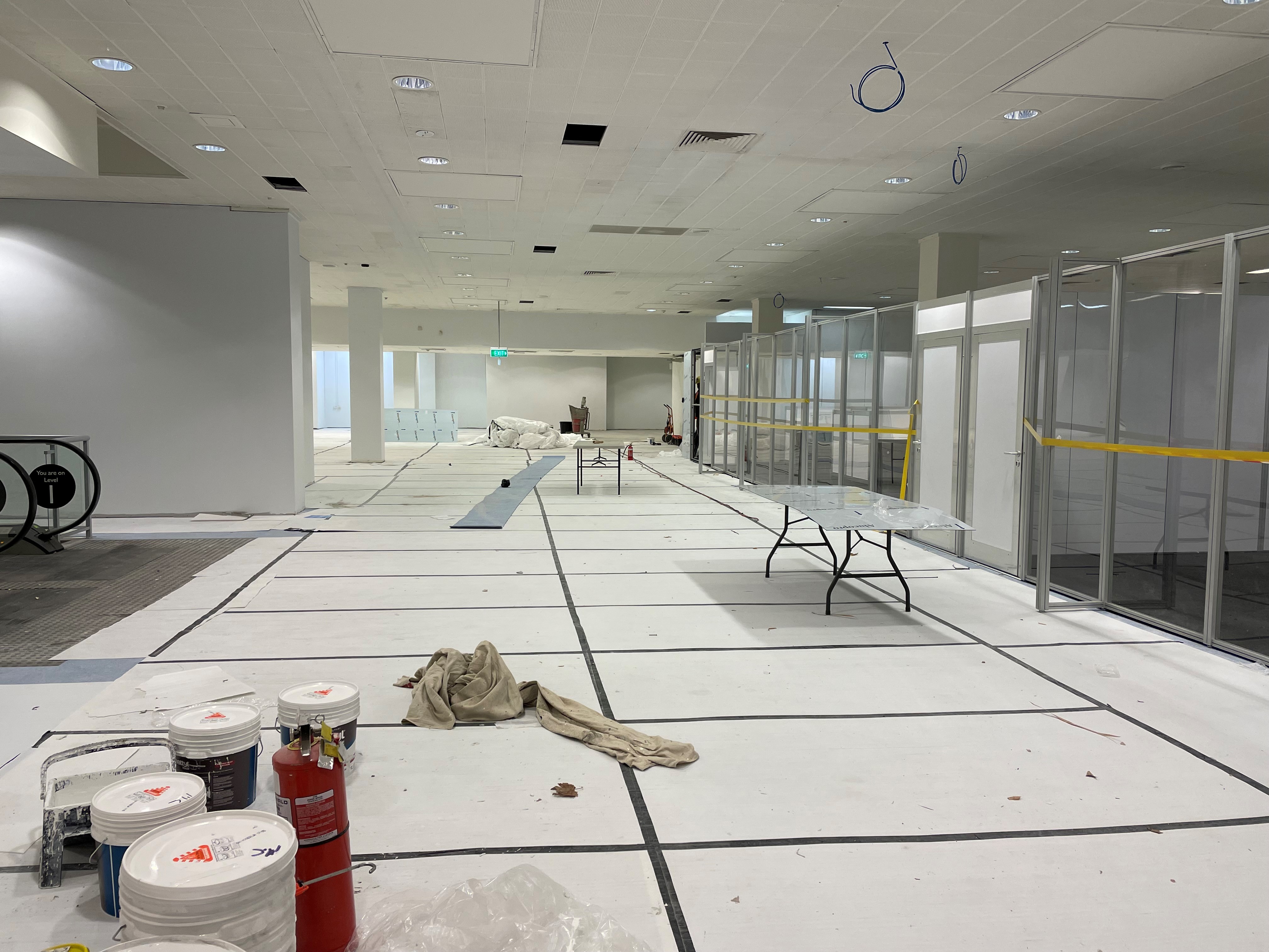 Inside the hub is under construction