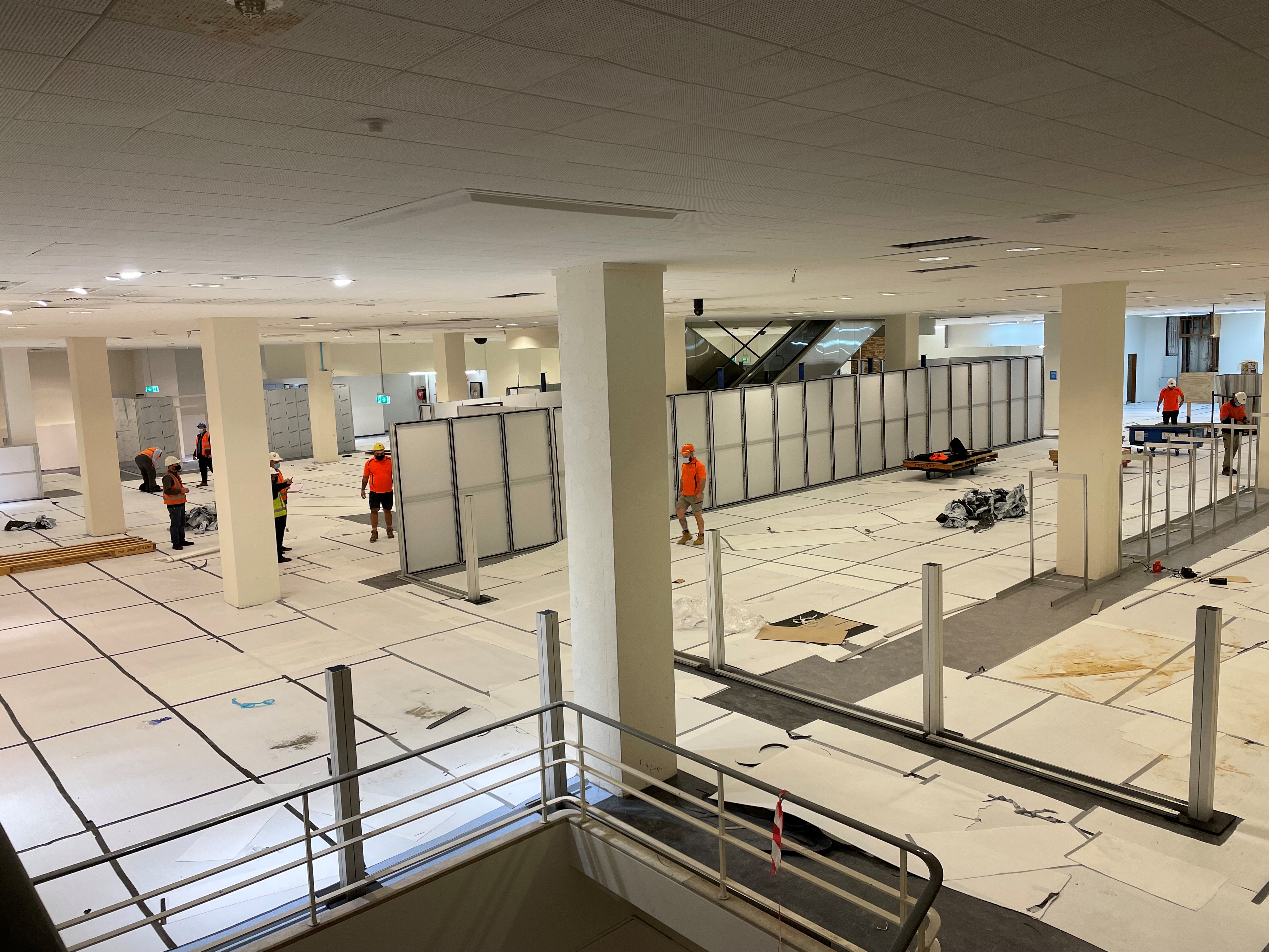 Inside the hub is under construction