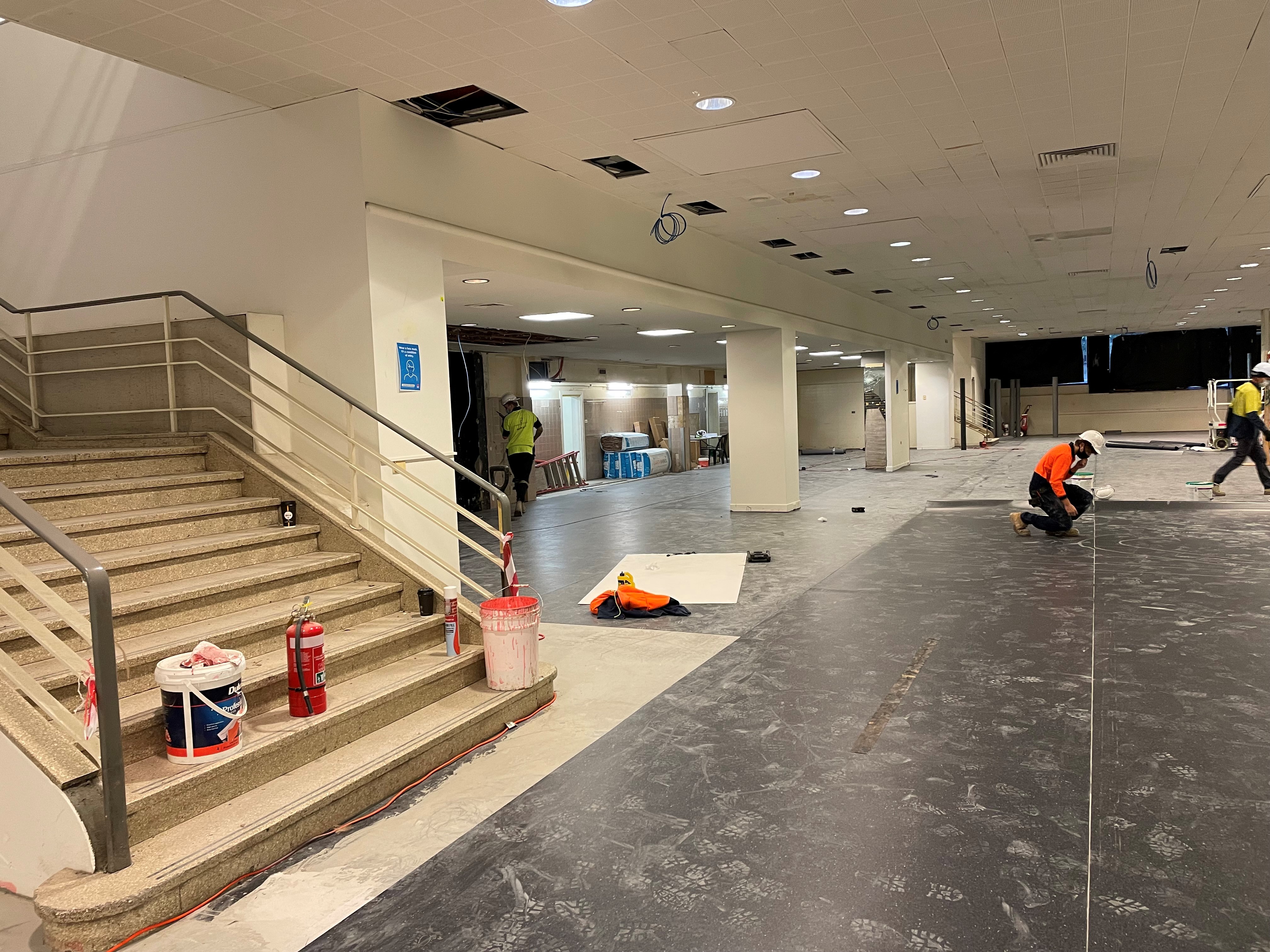 Inside the hub is under construction