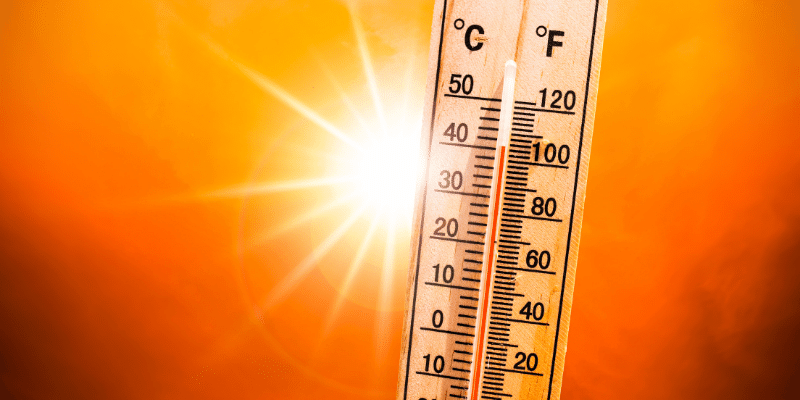 Thermometer in sun