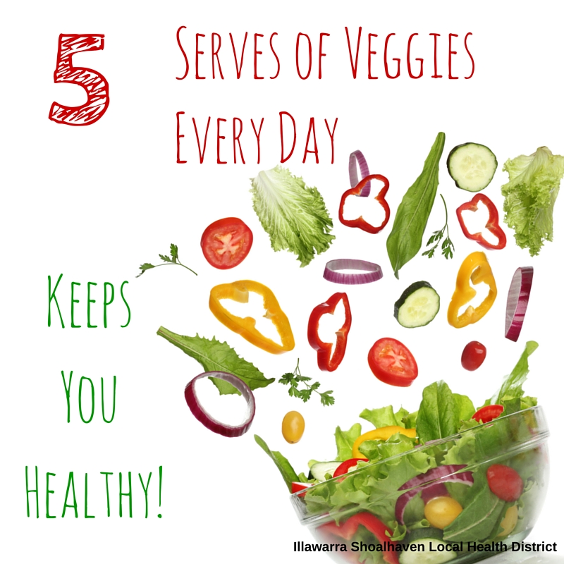 5 serves of veggies every day keeps you healthy - healthy grab