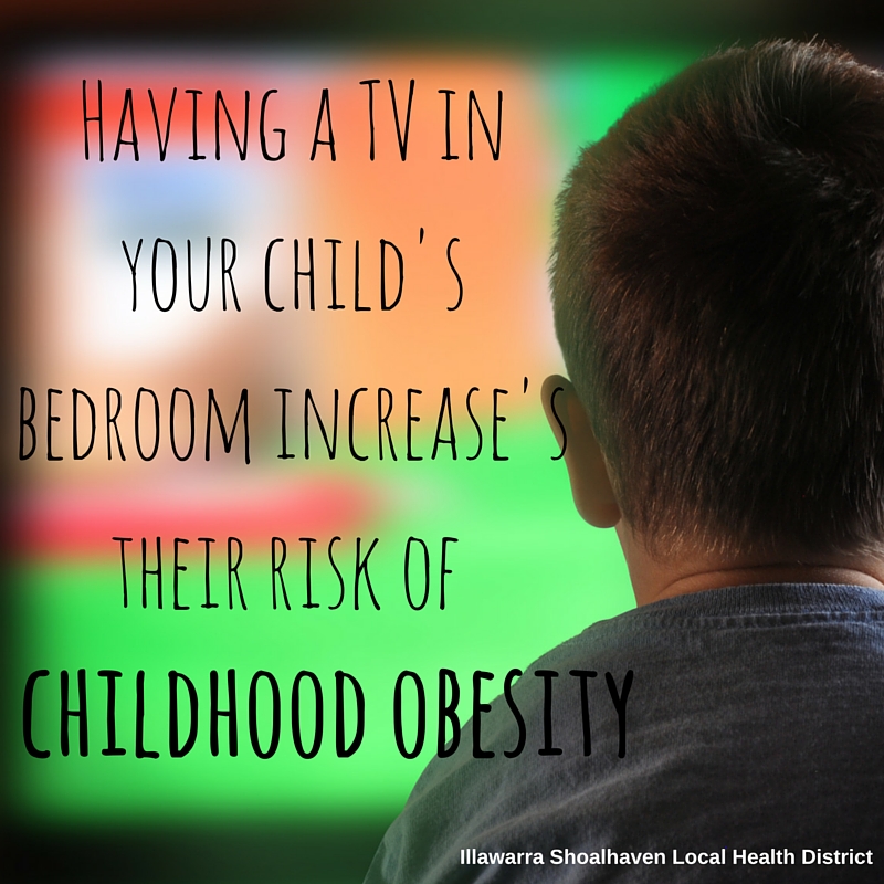 Having a TV in your child's bedroom increases the risk of childhood obesity - healthy grab