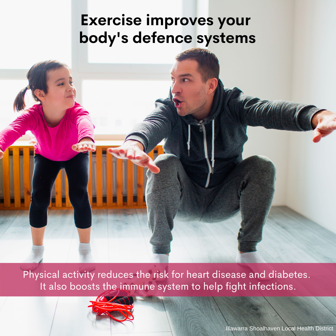 Exercise improves your body's defence systems