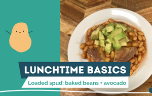 Loaded spud: baked beans & avocado