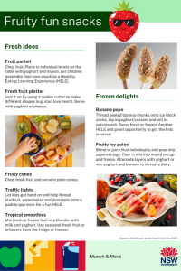 Fun fruity snacks flyer image
