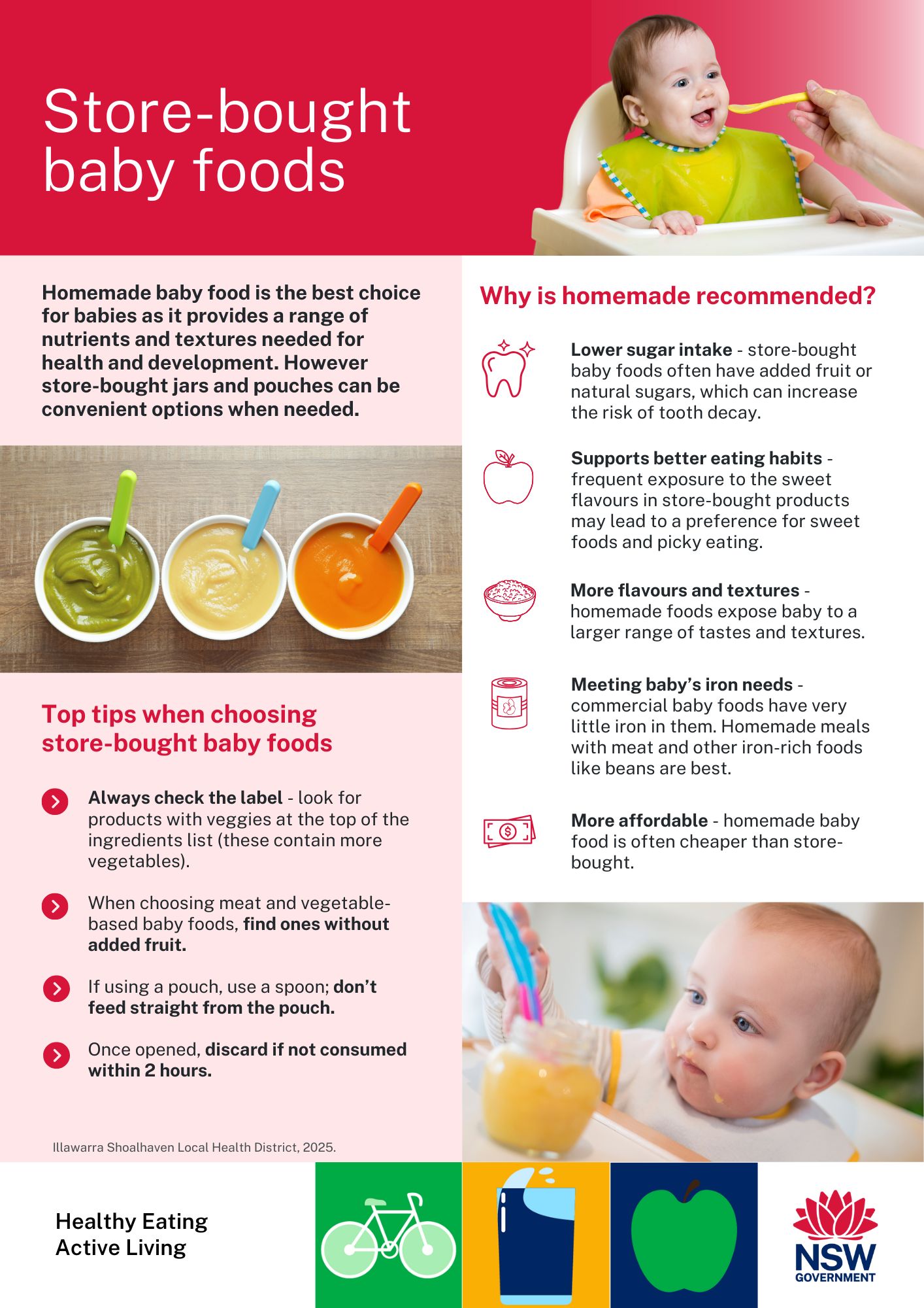 red flyer with 6-month-old boy in highchair