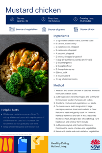 Mustard chicken recipe flyer image