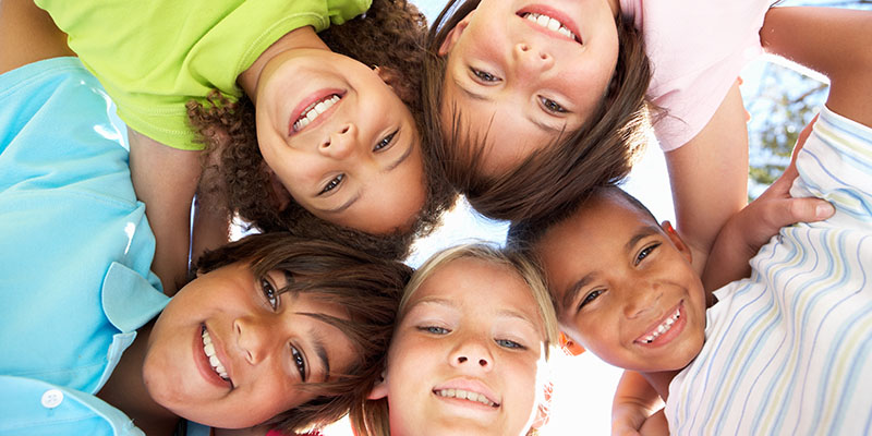 Kids standing in a circle