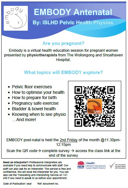 Embody, Online, Physio, Classes
