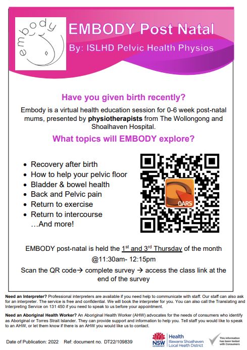 Embody Postnatal Physio Class