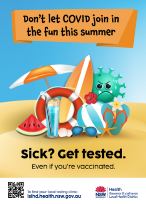 Don't let COVID join in the fun beach poster