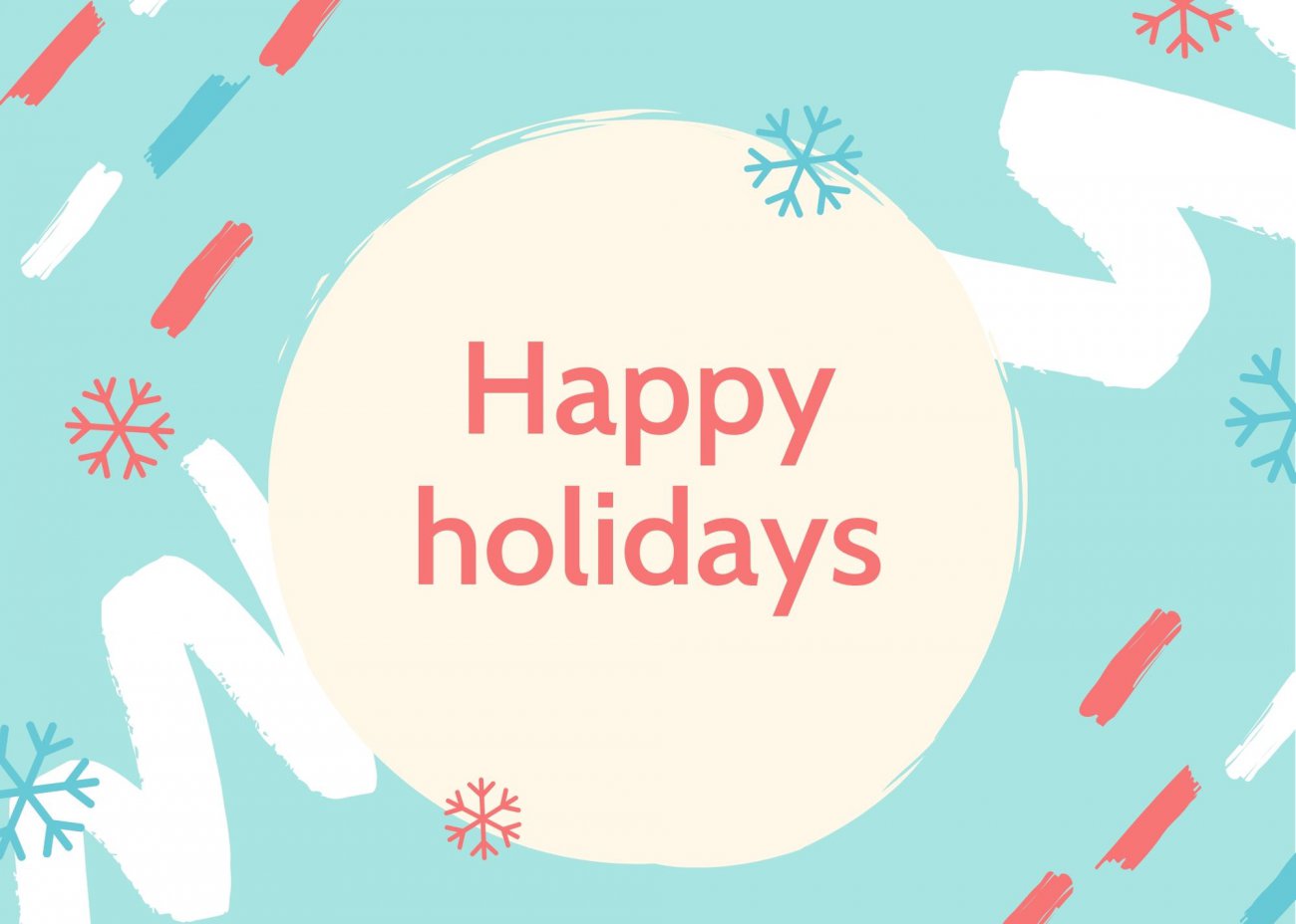 Festive pattern with words "happy holidays"
