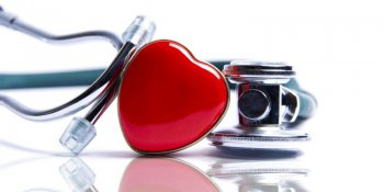 stethoscope and red love heart