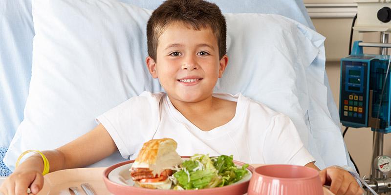 Child in hospital bed