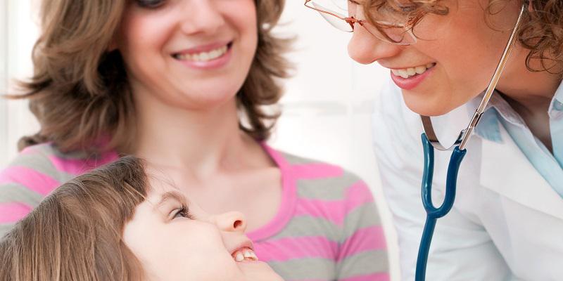 Doctor, mother and child