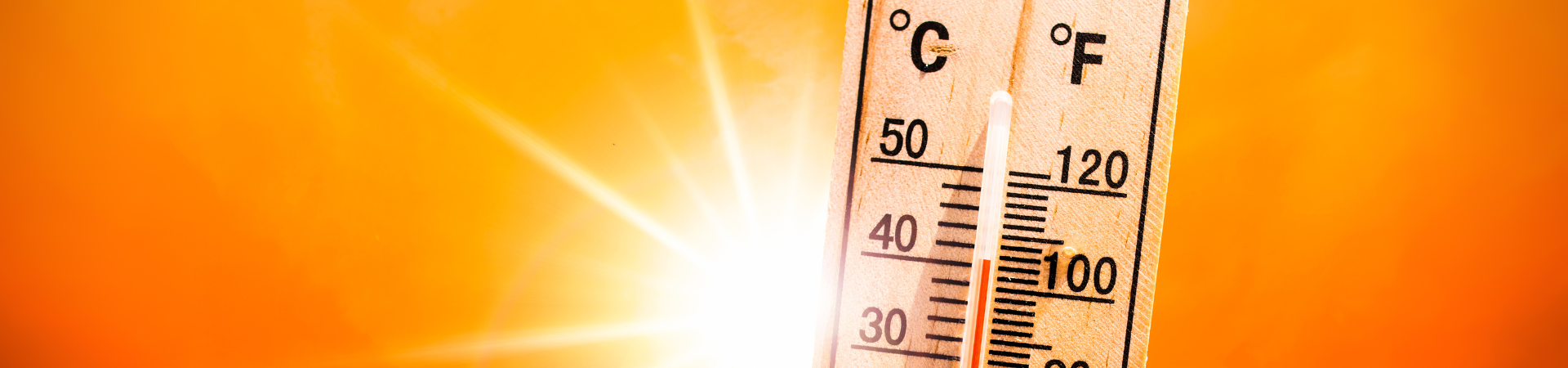 thermometer in bright sun 