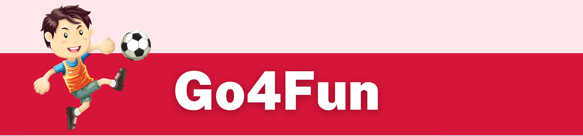 Child kicking a soccer ball with the words Go4Fun