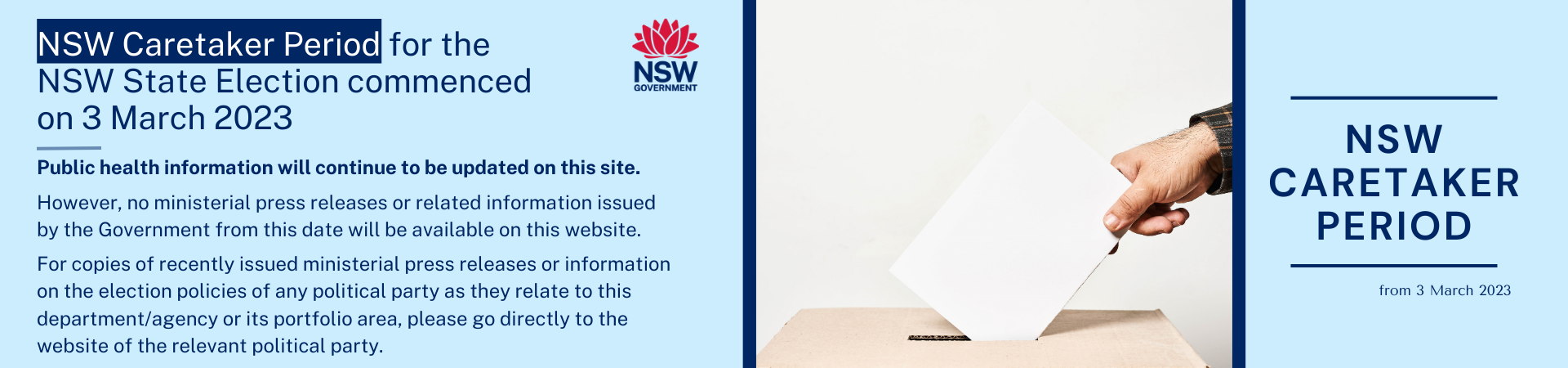 NSW Caretaker Period notice