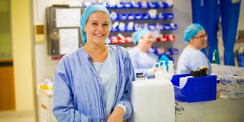 surgeon dressed in scrubs